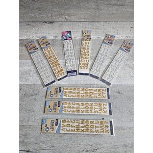 Sticker Lot - Alphabet Scrapbooking Stickers Letters Gold Silver Gem Bling #182